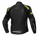 SPYKE - GIACCA IN PELLE IMOLA EVO 2.0 NERO/GIALLO FLUO