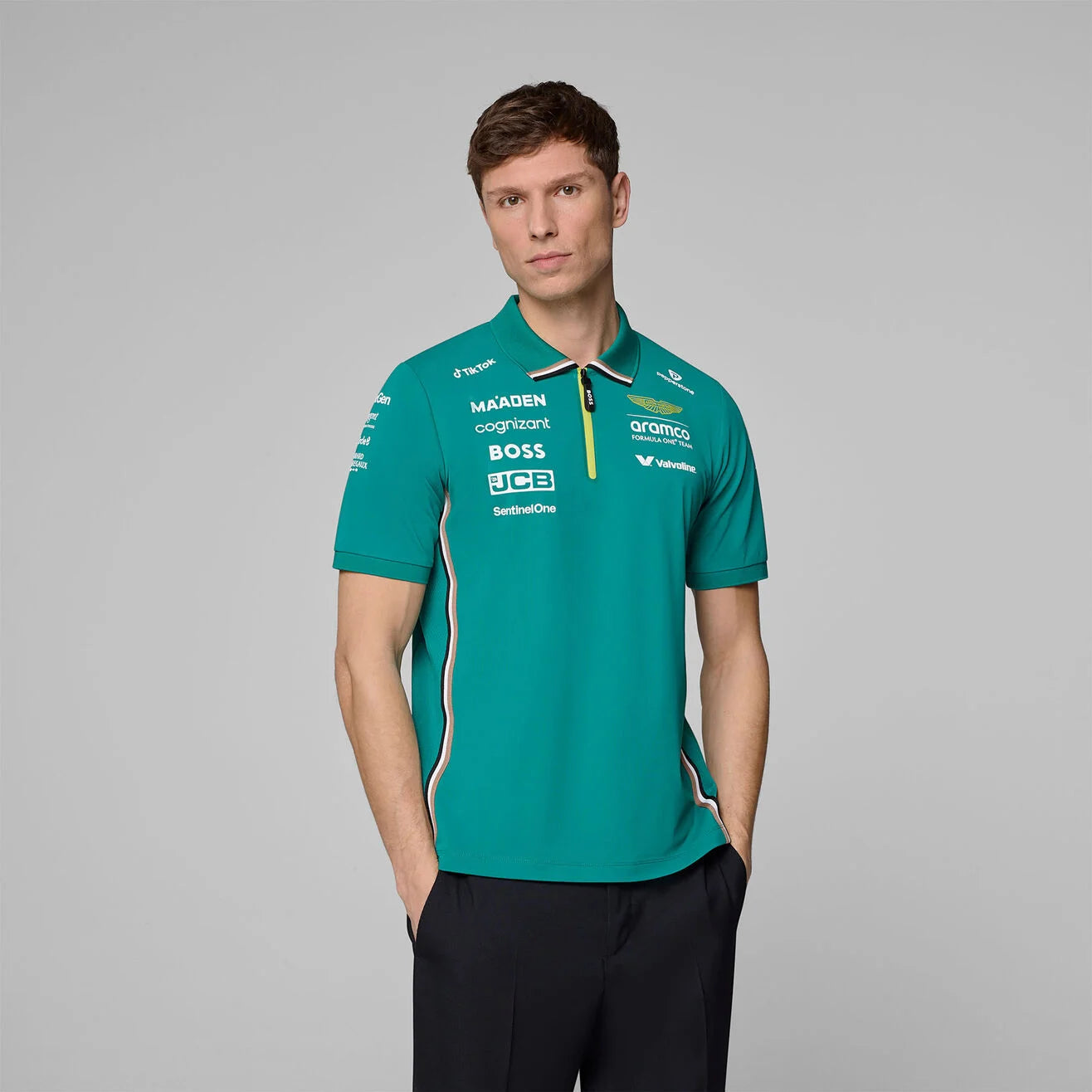 ASTON MARTIN F1 Hombres Team 2025 Equipo Polo Verde