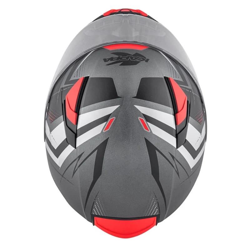 KAPPA KV41 Dallas Scraps Moto Integral Casco Rojo Titanio Mate - CASCO
