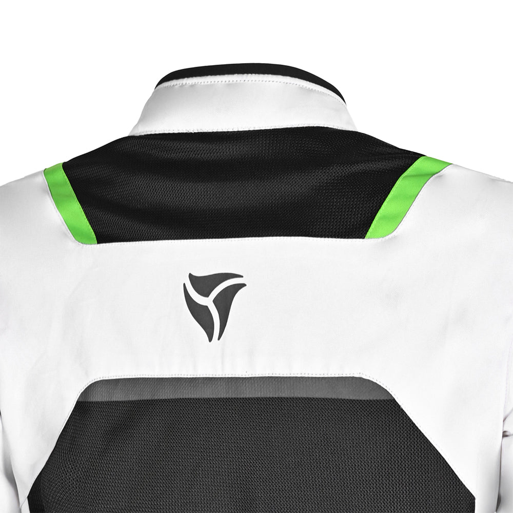 R-TECH SPIRAL MESH CHAQUETA DE MOTO DE HOMBRE TEXTIL  NEGRO BLANCO VERDE