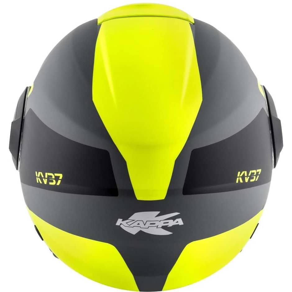 KAPPA KV37 EVO Motocicleta Jet Casco Titanio Mate Negro Amarillo - CASCO