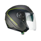 CGM 160G JAD RIDE Jet Moto Casco Grafito Amarillo Fluo Mate