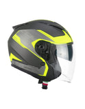 CGM 136S DNA APACHE JET CASCO MOTO GRAFITE GIALLO FLUO OPACO - CASCO