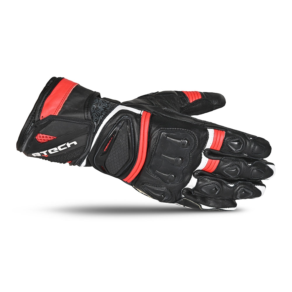 R-TECH - Guante Piel Robo Man Negro/Rojo