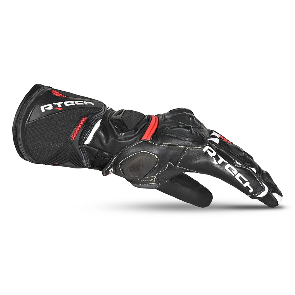 R-TECH - Guante Piel Robo Man Negro/Rojo