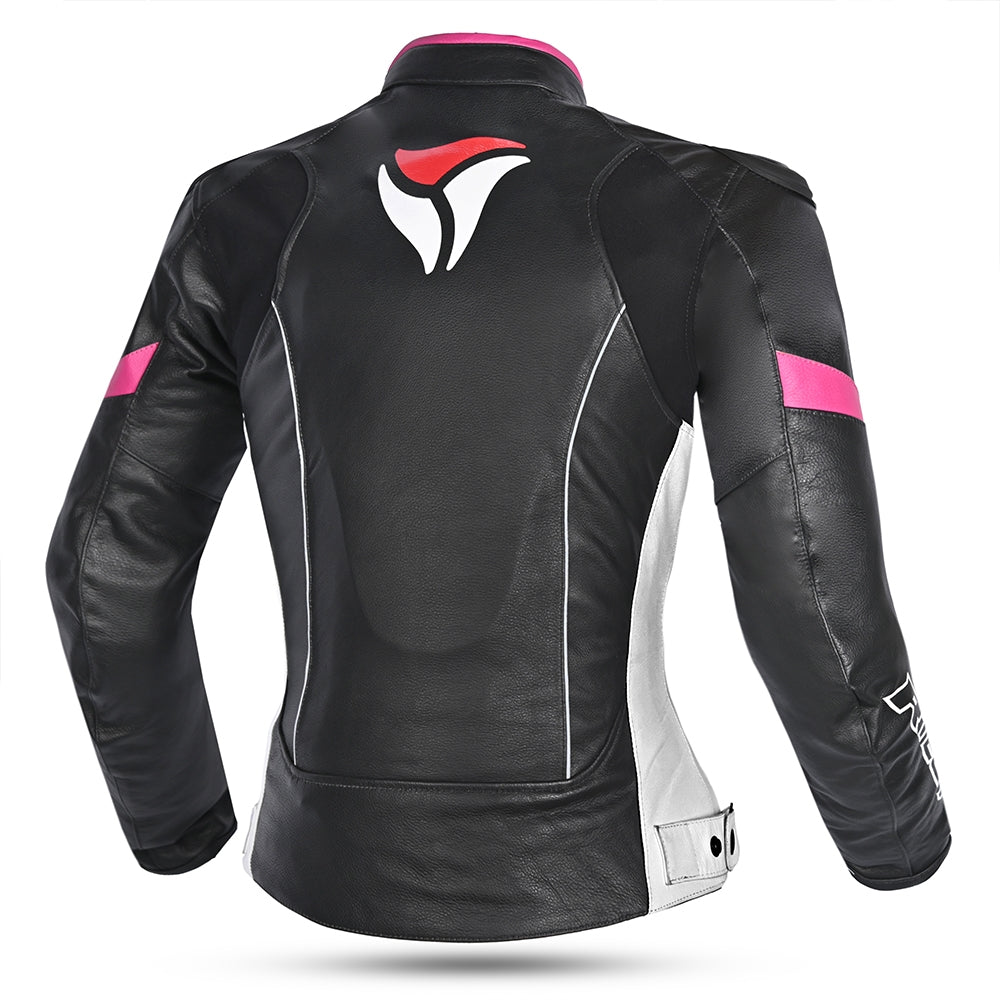 R-TECH - Chaqueta Piel Tom Rider Lady Negro/Rosa