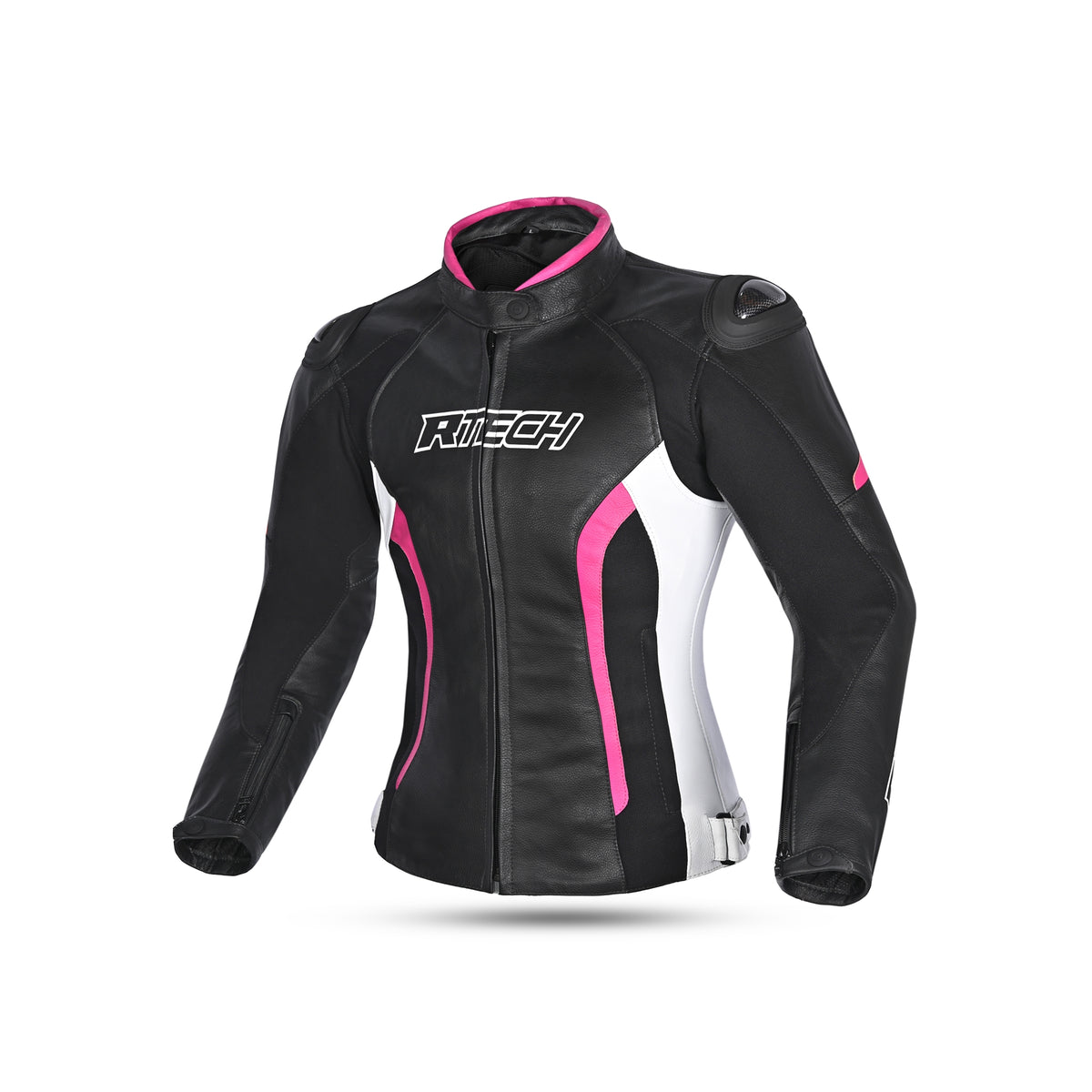 R-TECH - Chaqueta Piel Tom Rider Lady Negro/Rosa