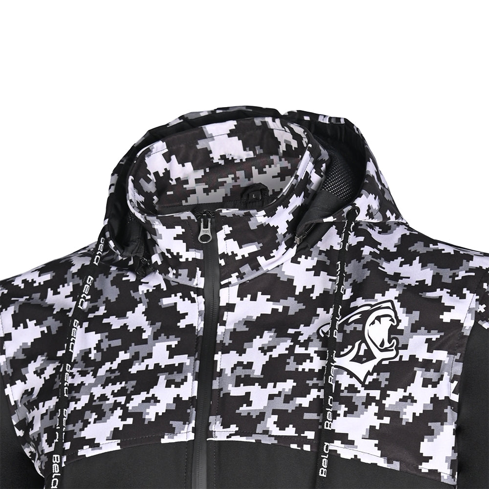 BELA - Camo Rush Hoodie Negro/Gris Oscuro