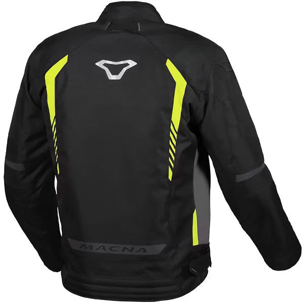 Macna Tazar chaqueta textil impermeable Black/grey/neon yellow