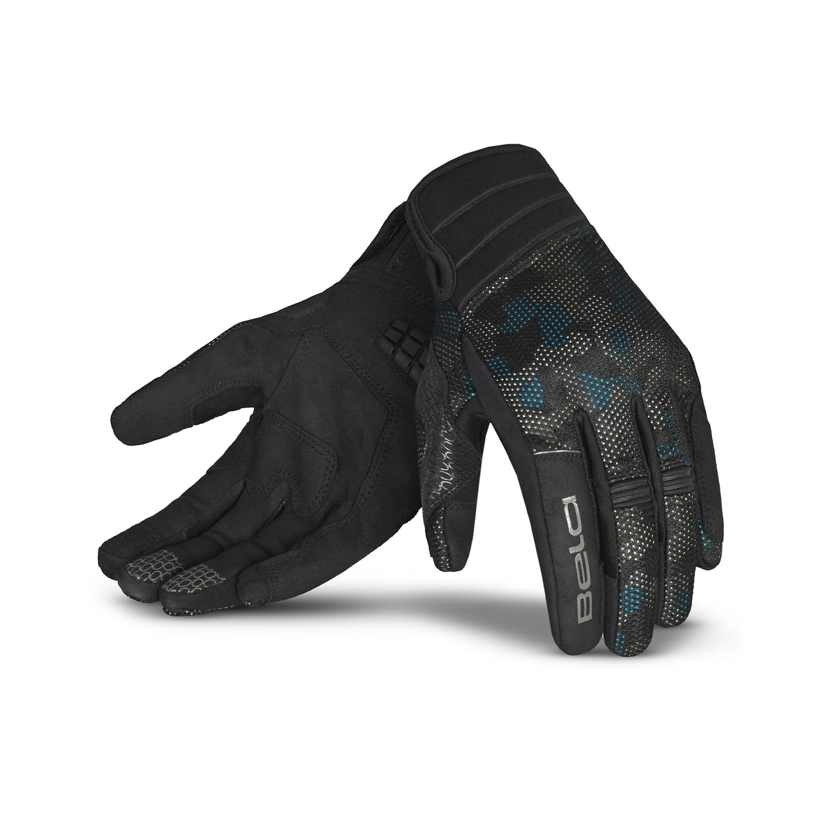 BELA-Guantes Textil Cirus Camo Summer Negro/Azul/Camo