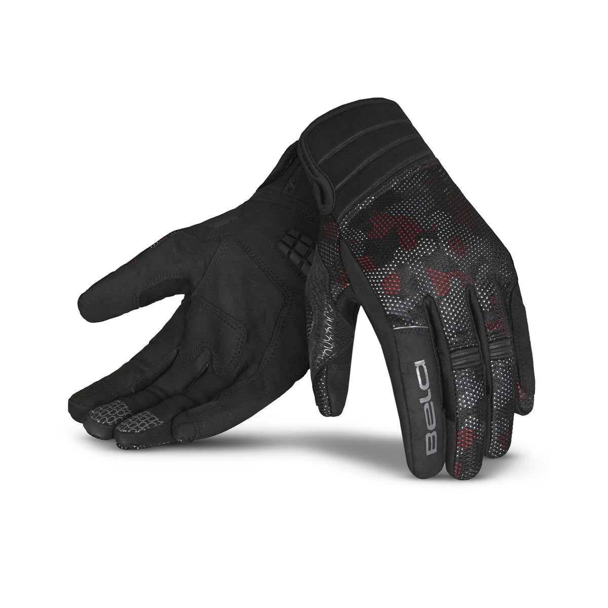 BELA-Guantes Textil Cirus Camo Summer Negro/Rojo/Camo