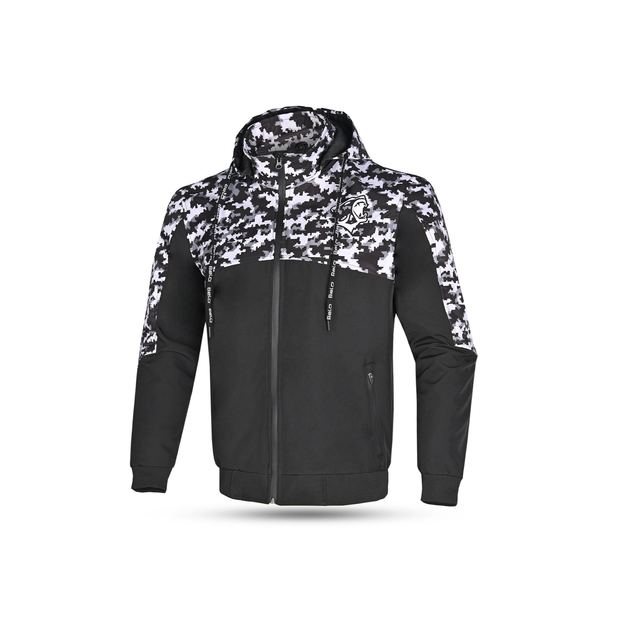 BELA - Camo Rush Hoodie Negro/Gris Oscuro