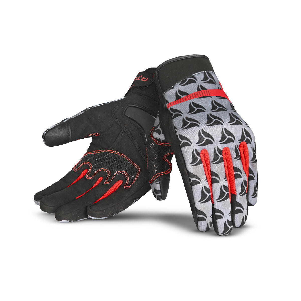 R-TECH - GUANTE TEXTIL LEOPARD NEGRO/ROJO