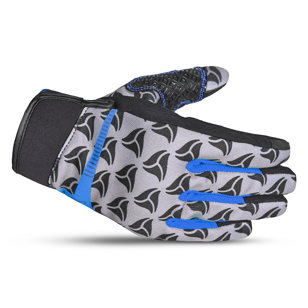 R-TECH - Guante Textil Leopard Negro/Azul