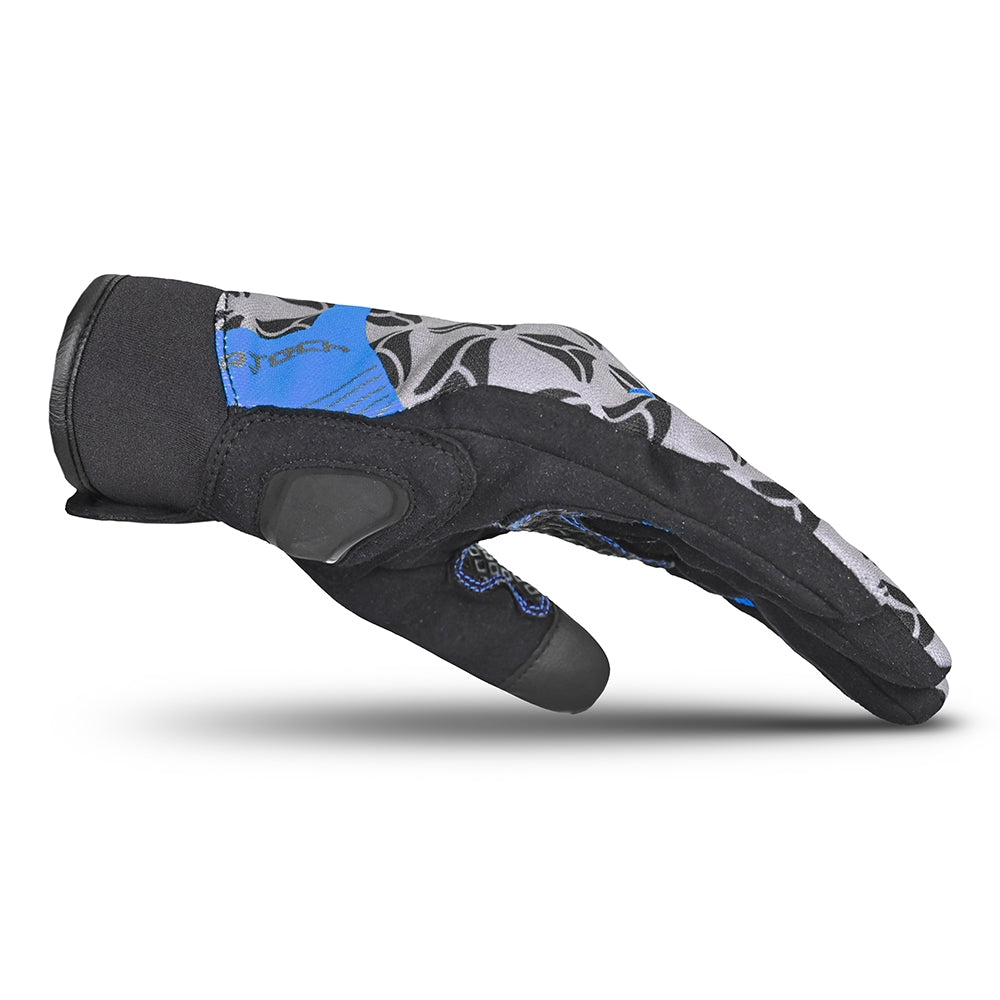 R-TECH - Guante Textil Leopard Negro/Azul