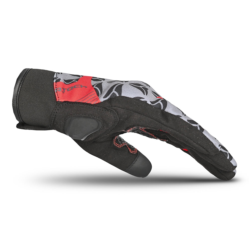 R-TECH - GUANTE TEXTIL LEOPARD NEGRO/ROJO