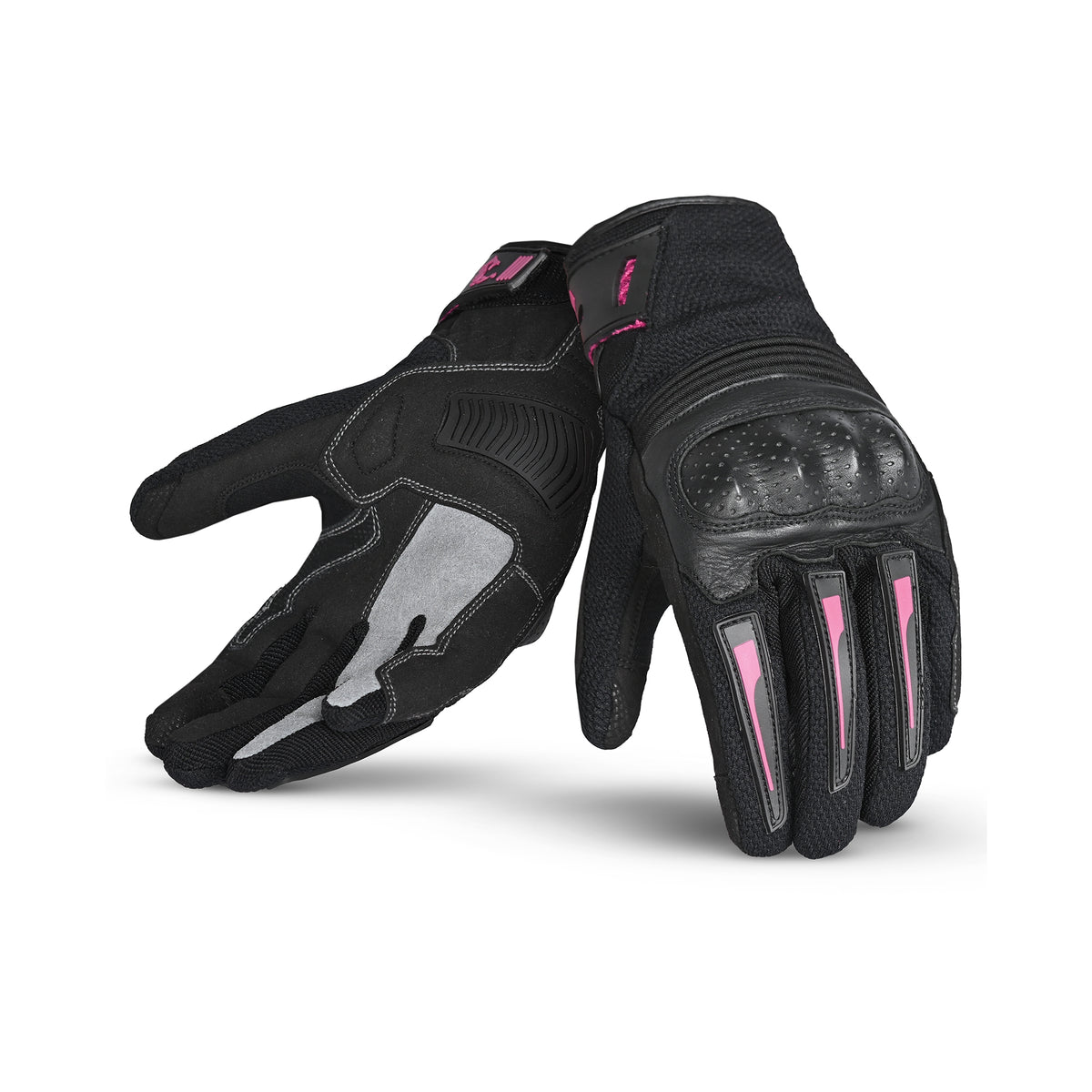 BELA - Guante Textil Drift Lady Negro/Rosa