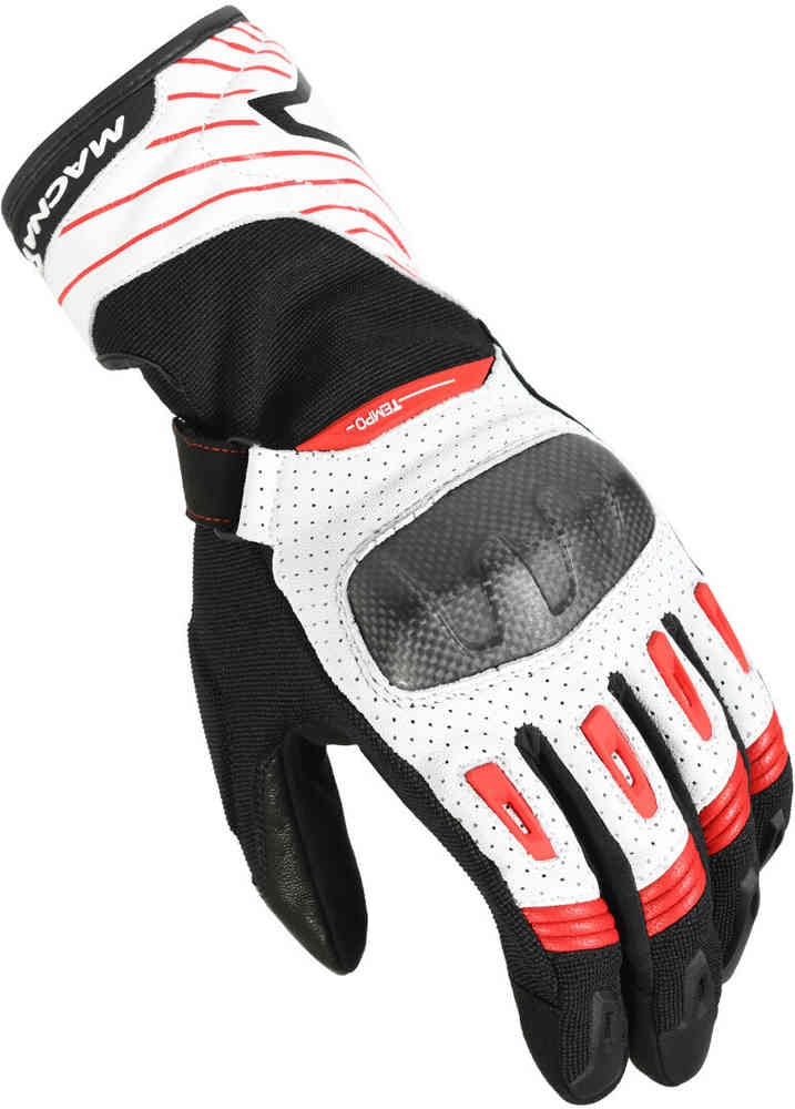 Macna Tempo Guantes perforados Black/white/red