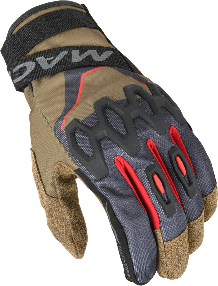 Macna Zairona Guantes de mujer Taupe/black/red