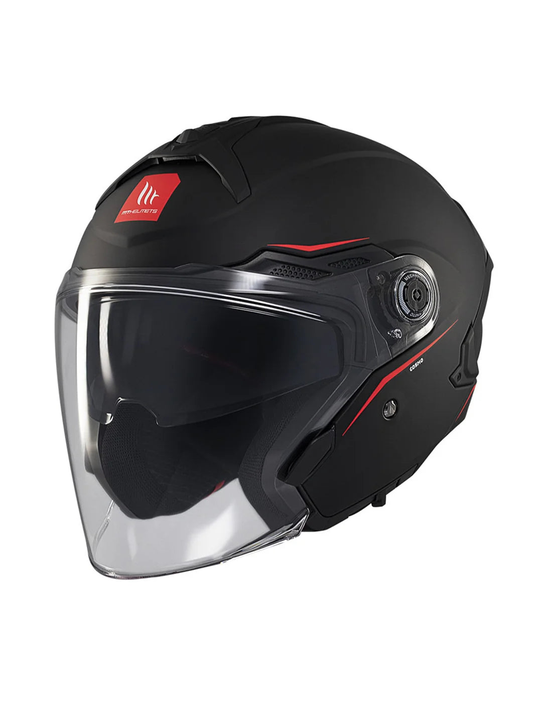 MT COSMO SV SOLID A1 casco Jet Para Motocross Negro Mate - CASCO