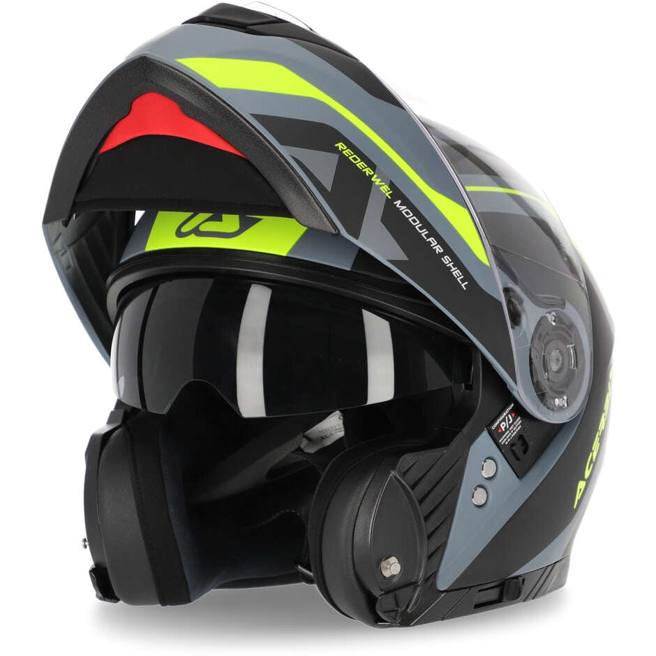 ACERBIS - CASCO CAPACETE REDERWEL GRIGIO/GIALLO