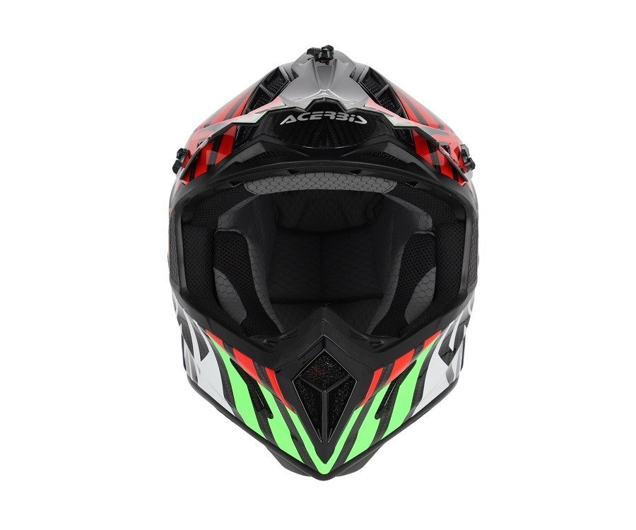 ACERBIS - CASCO  STEEL CARBON 2206 VERDE/ROSSO