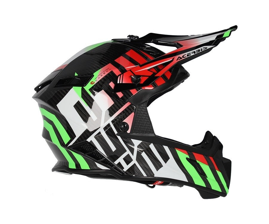 ACERBIS - CASCO  STEEL CARBON 2206 VERDE/ROSSO