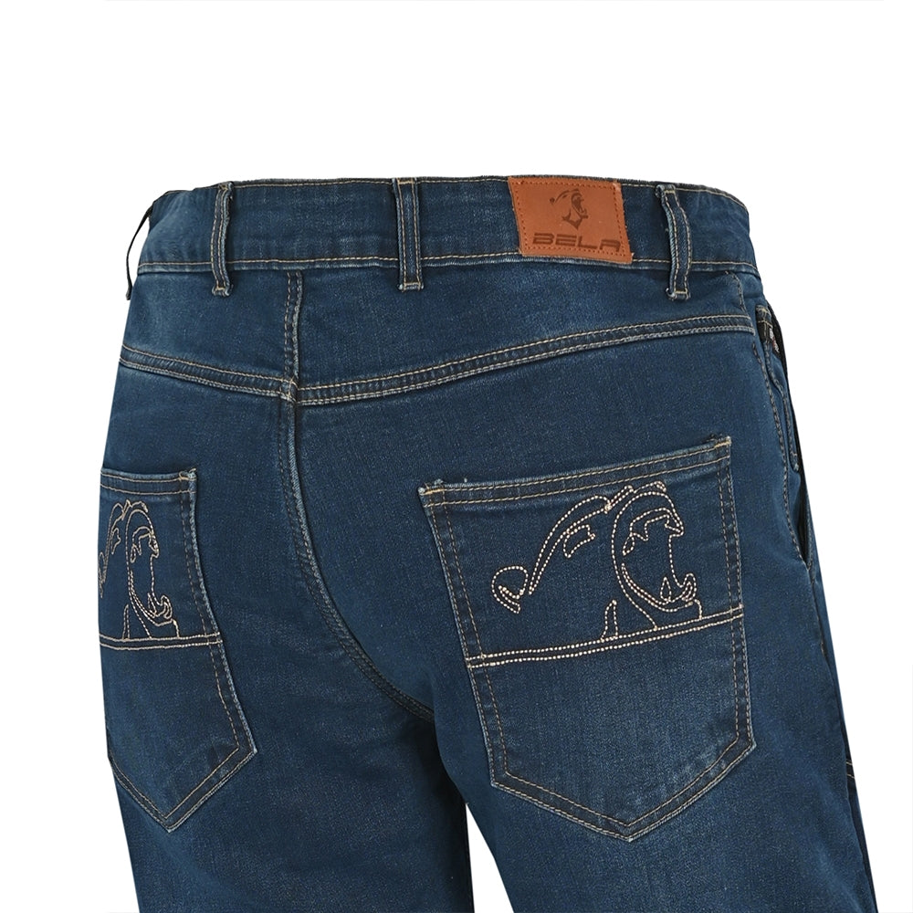 BELA - Pantalón Jeans Crack Azul Vaquero