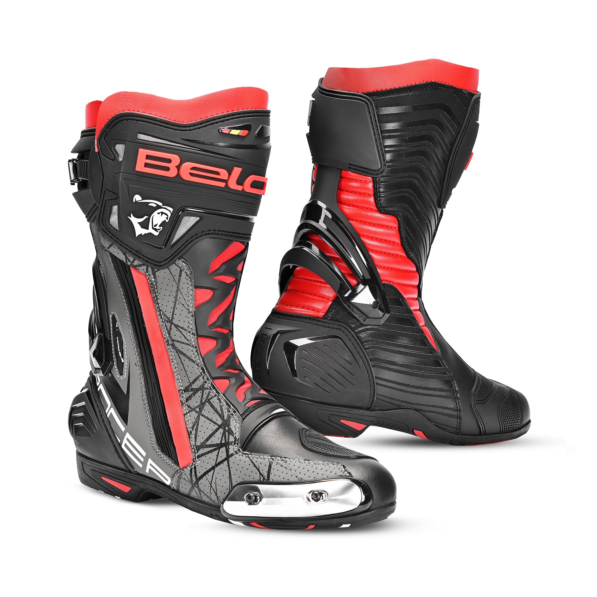 BELA Botas Air Rider GP-1 Racing Boot Negro/Gris/Rojo