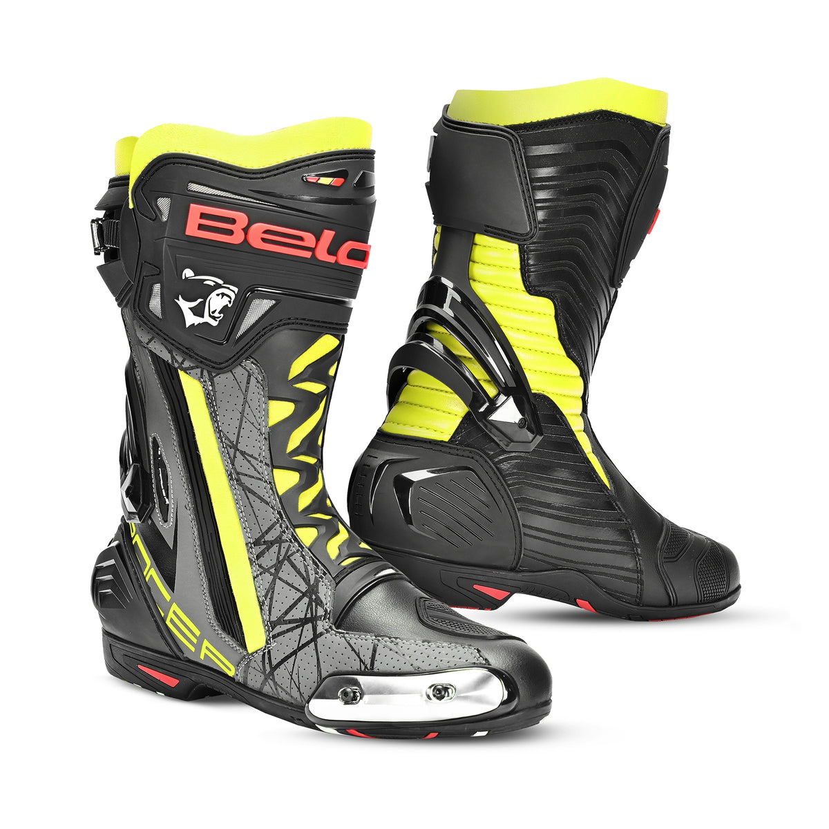 BELA - Botas AIR RIDER GP-1 RACING BOOT Negro/Amar Flu