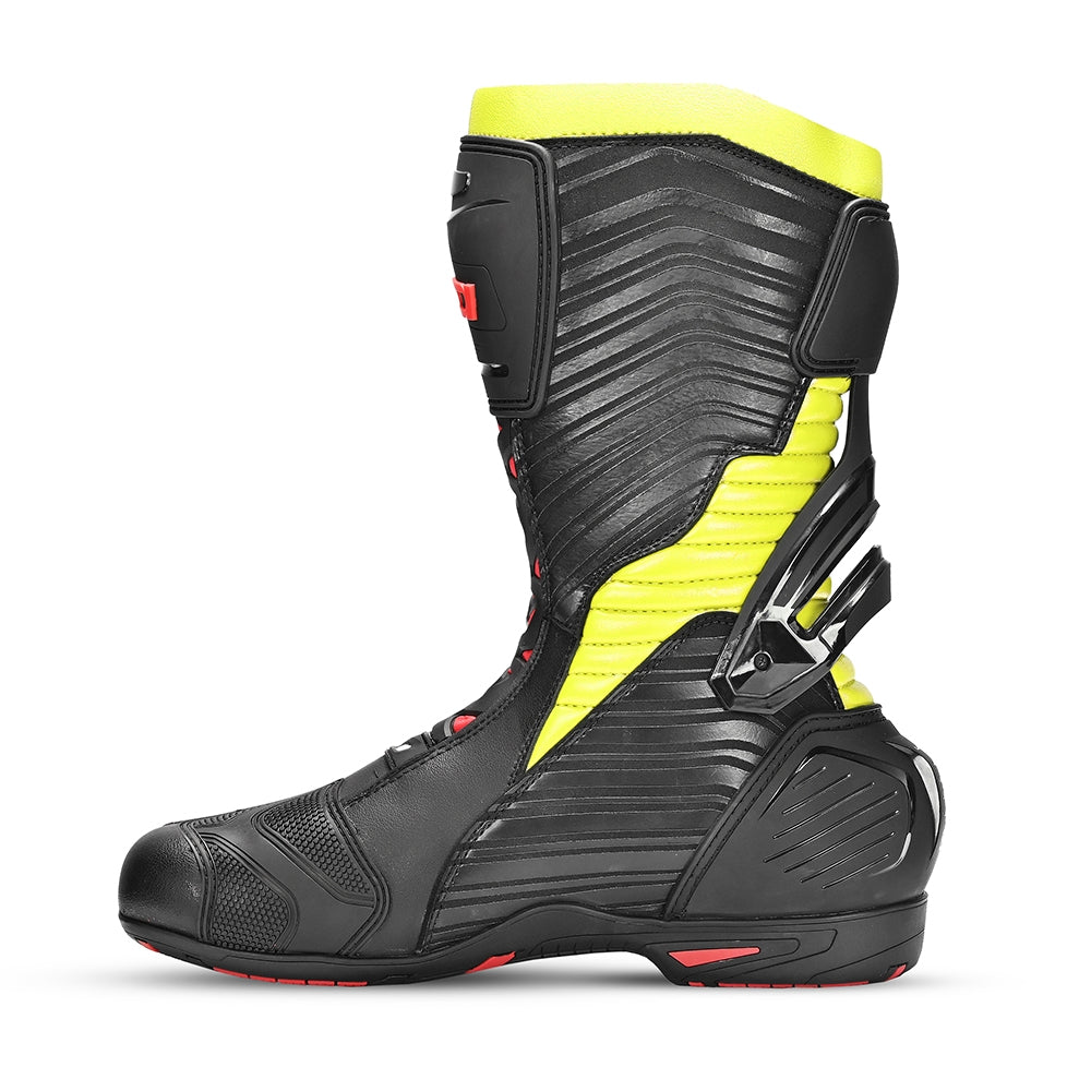 BELA - Botas AIR RIDER GP-1 RACING BOOT Negro/Amar Flu