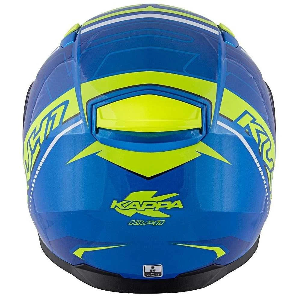 KAPPA KV41 Dallas Scraps Motocicleta Cara Completa Casco Azul Amarillo - CASCO