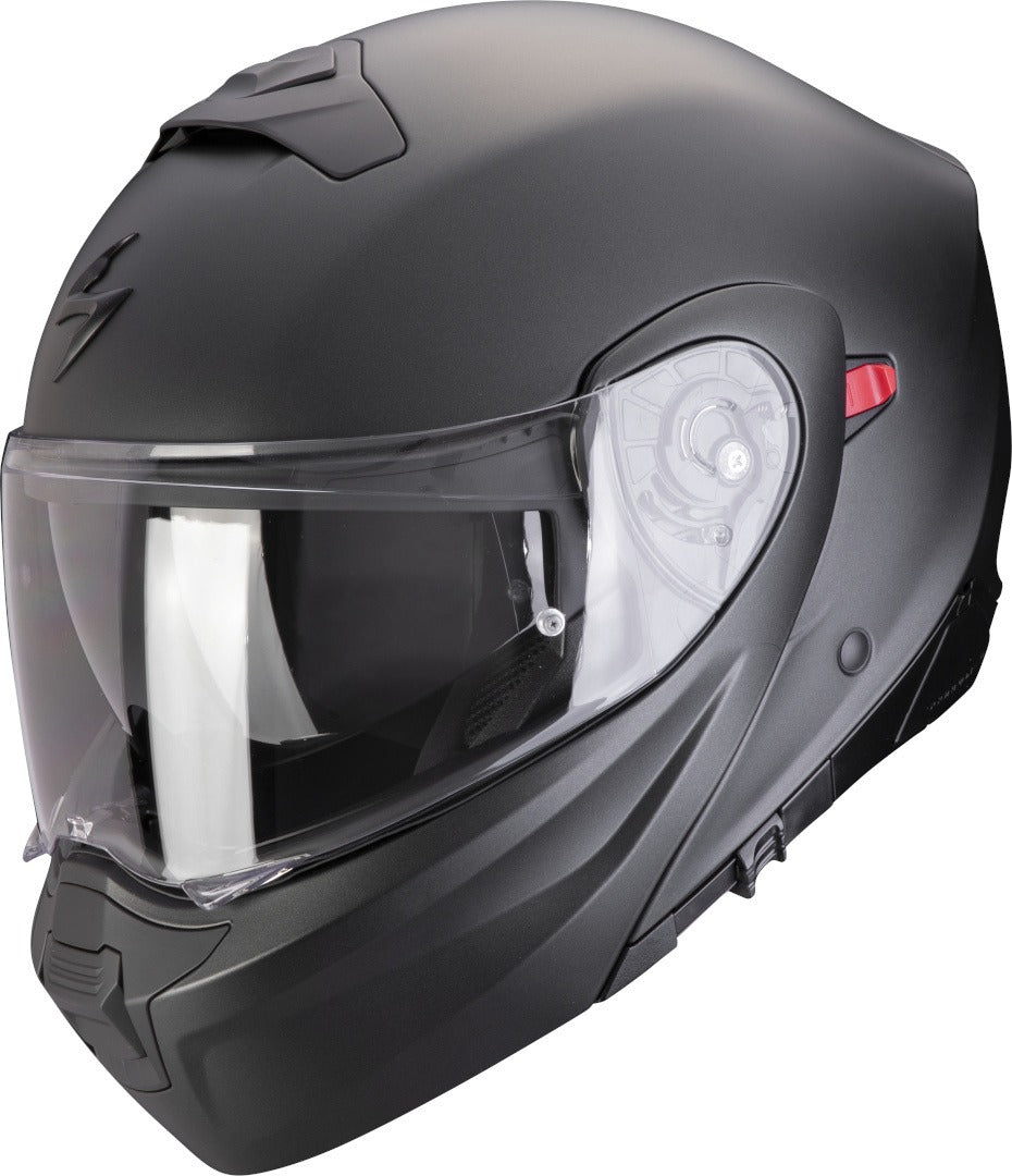 SCORPION EXO 930 EVO SOLID INTEGRAL ABATIBLE CASCO NEGRO PERLA MATE - CASCO