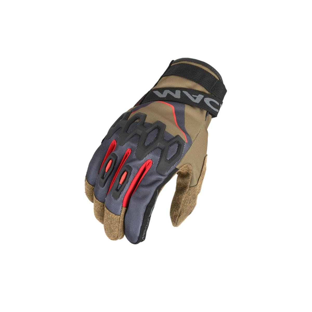 Macna Zairona Guantes de mujer Taupe/black/red