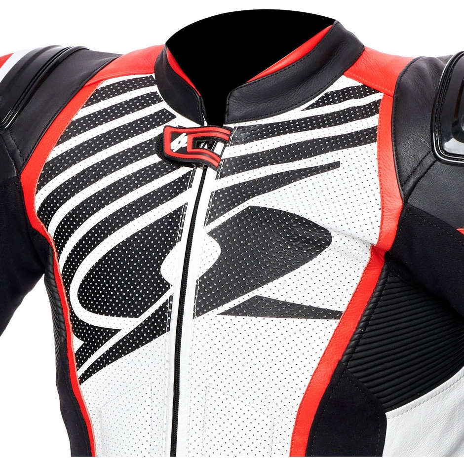 SPYKE - ARAGON RACE 1PC SUIT BLACK/WHITE/FLUO RED