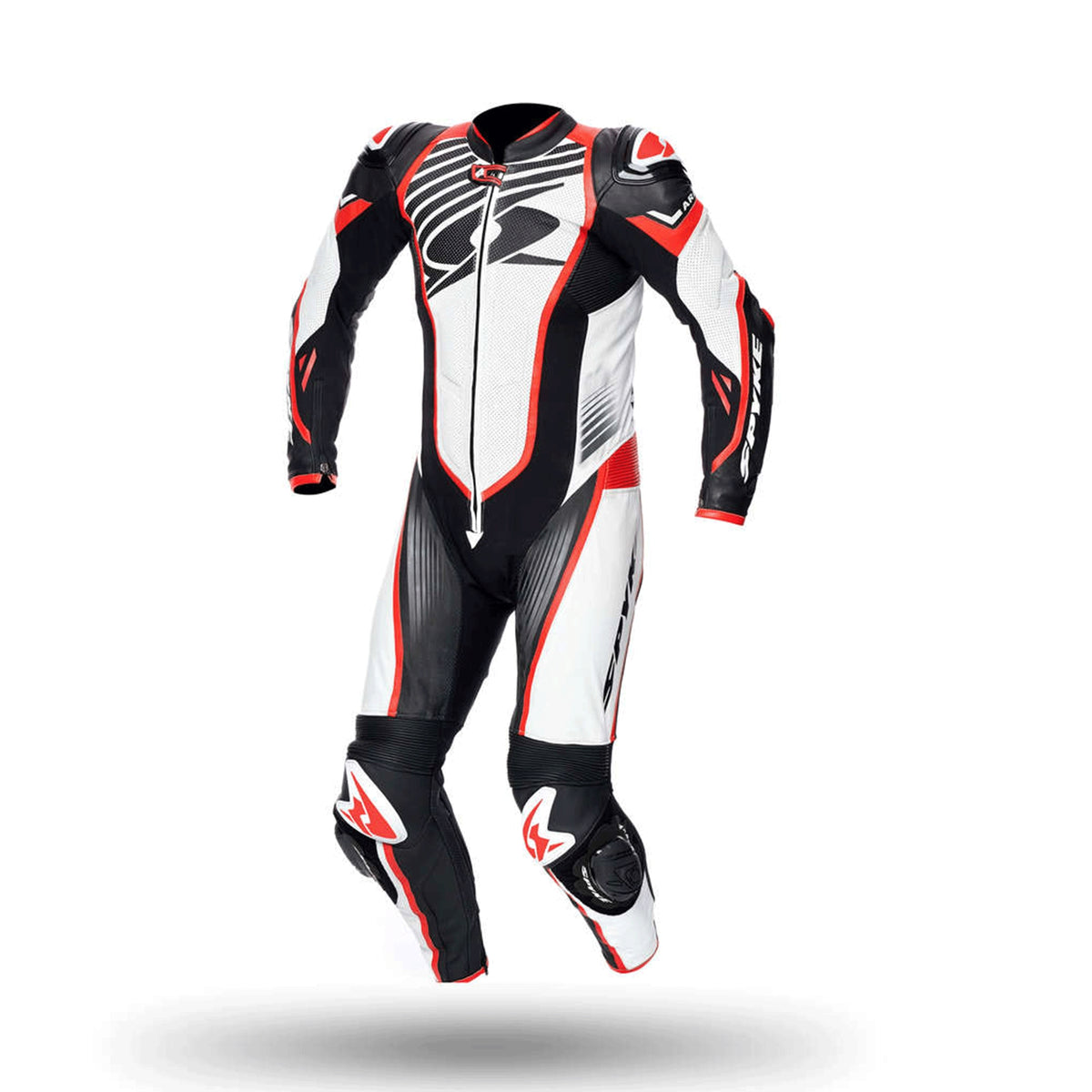 SPYKE - ARAGON RACE 1PC SUIT BLACK/WHITE/FLUO RED