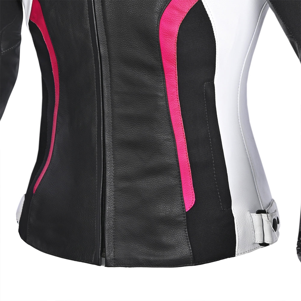 R-TECH - Chaqueta Tom Rider Lady Negro/Blanco/Fuschia