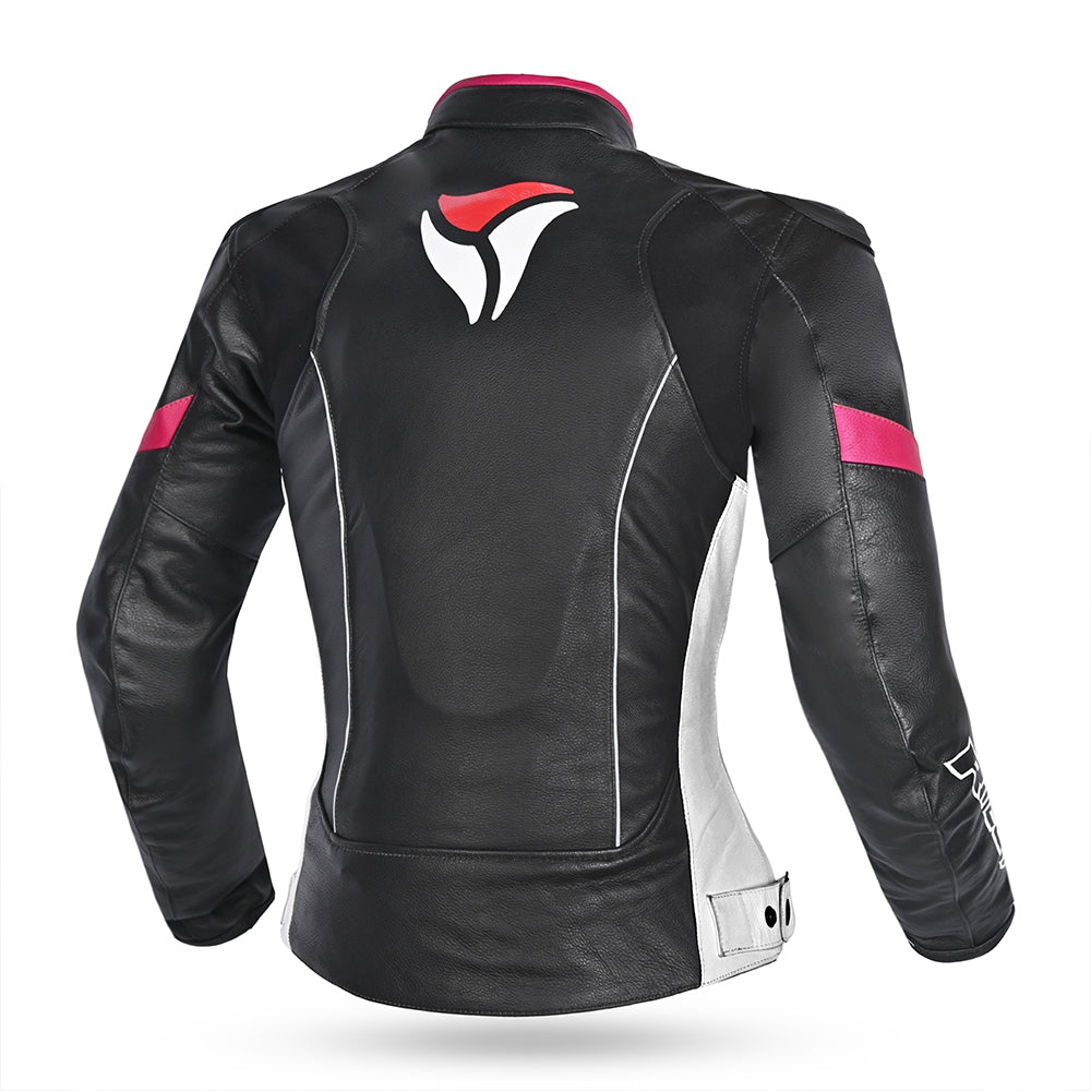 R-TECH - Chaqueta Tom Rider Lady Negro/Blanco/Fuschia