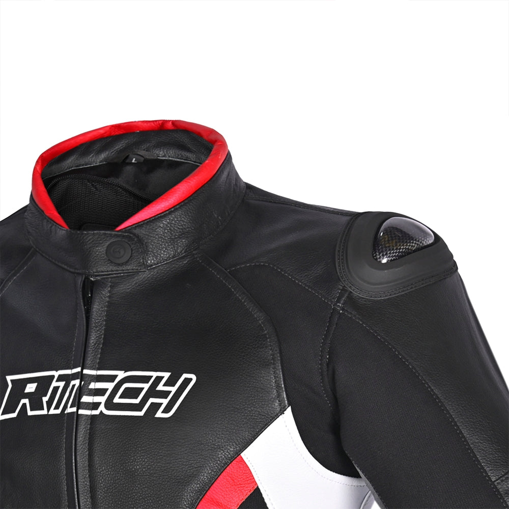 R-TECH - Chaqueta Tom Rider Lady Negro/Blanco/Rojo