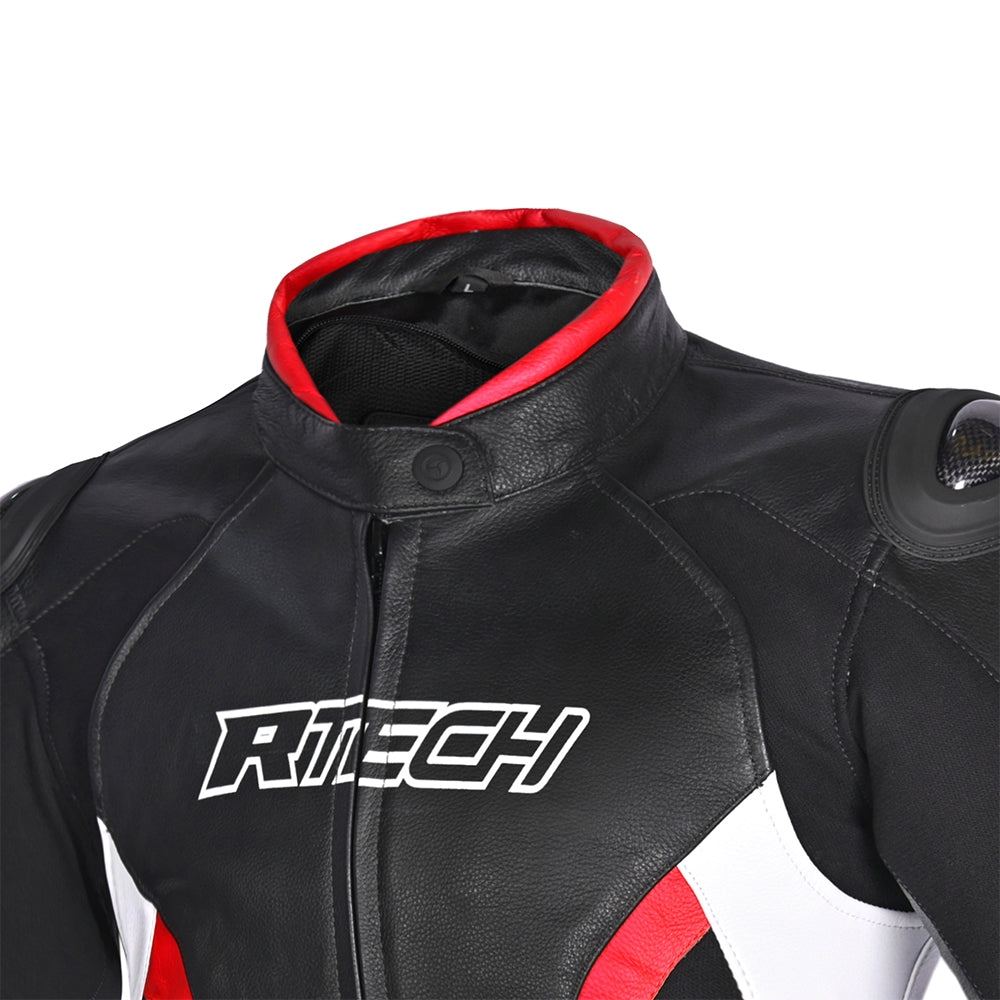 R-TECH - Chaqueta Tom Rider Lady Negro/Blanco/Rojo