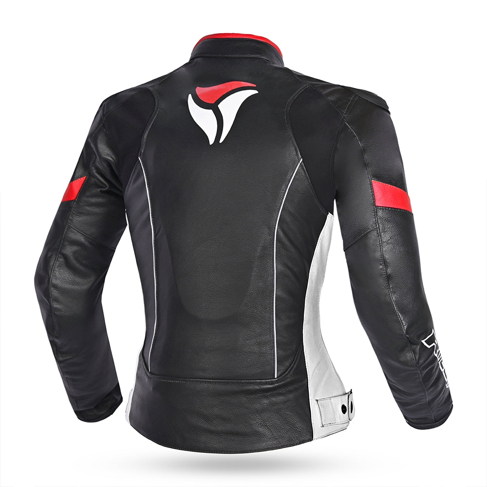 R-TECH - Chaqueta Tom Rider Lady Negro/Blanco/Rojo