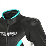 R-TECH - Casaco Tom Rider Lady Preto/Branco/Turquisa 