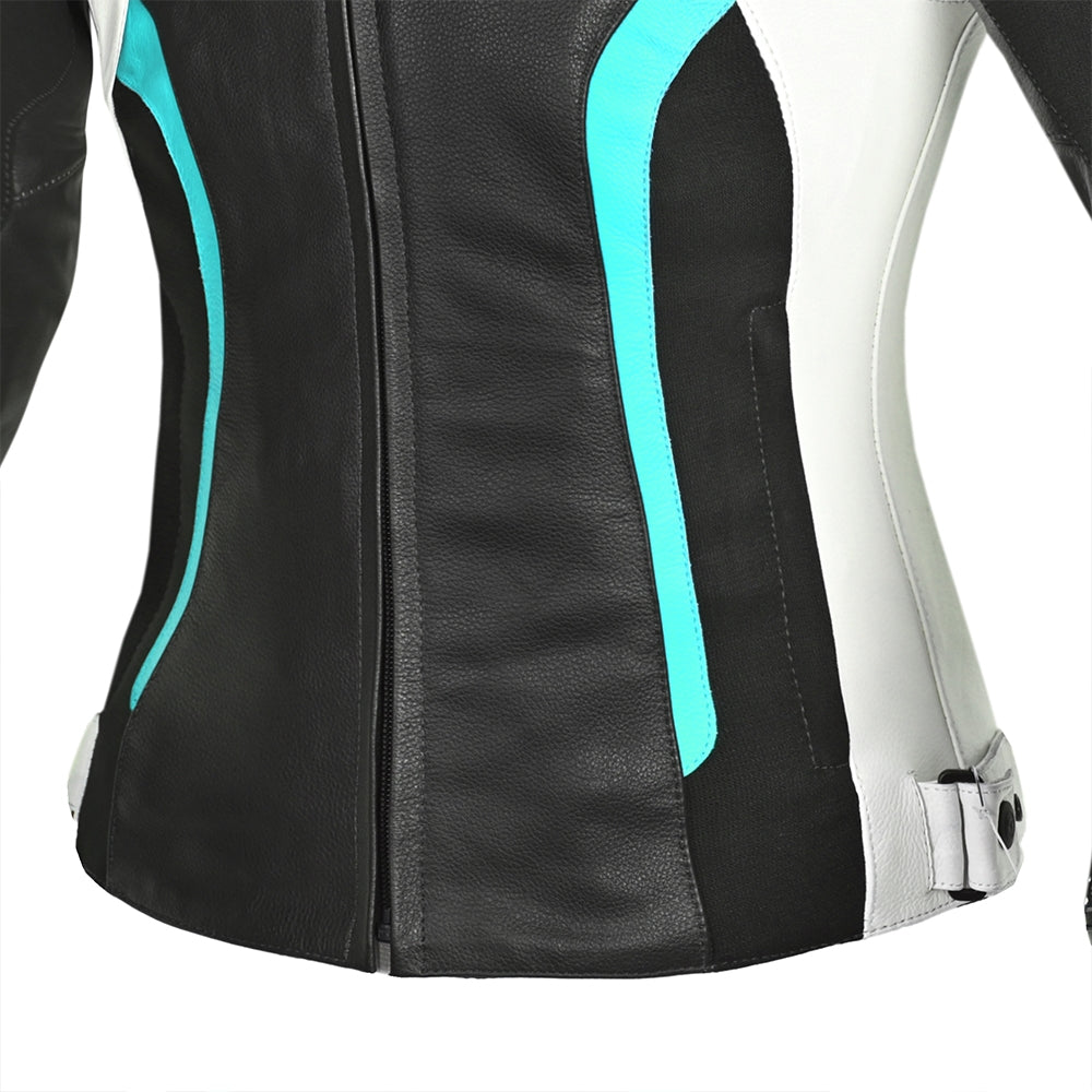 R-TECH - Chaqueta Tom Rider Lady Negro/Blanco/Turquise