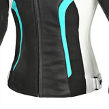 R-TECH - Casaco Tom Rider Lady Preto/Branco/Turquisa 