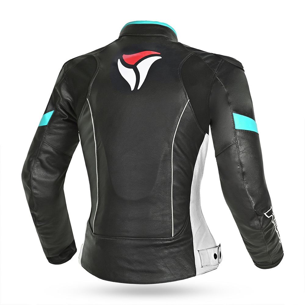 R-TECH - Chaqueta Tom Rider Lady Negro/Blanco/Turquise