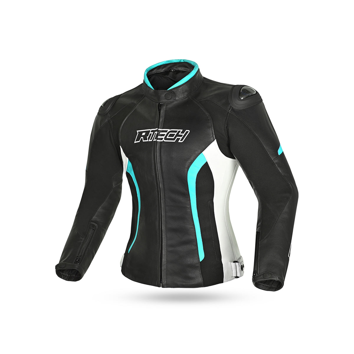 R-TECH - Chaqueta Tom Rider Lady Negro/Blanco/Turquise