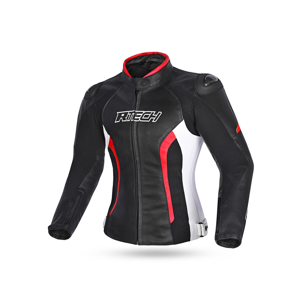 R-TECH - Chaqueta Tom Rider Lady Negro/Blanco/Rojo