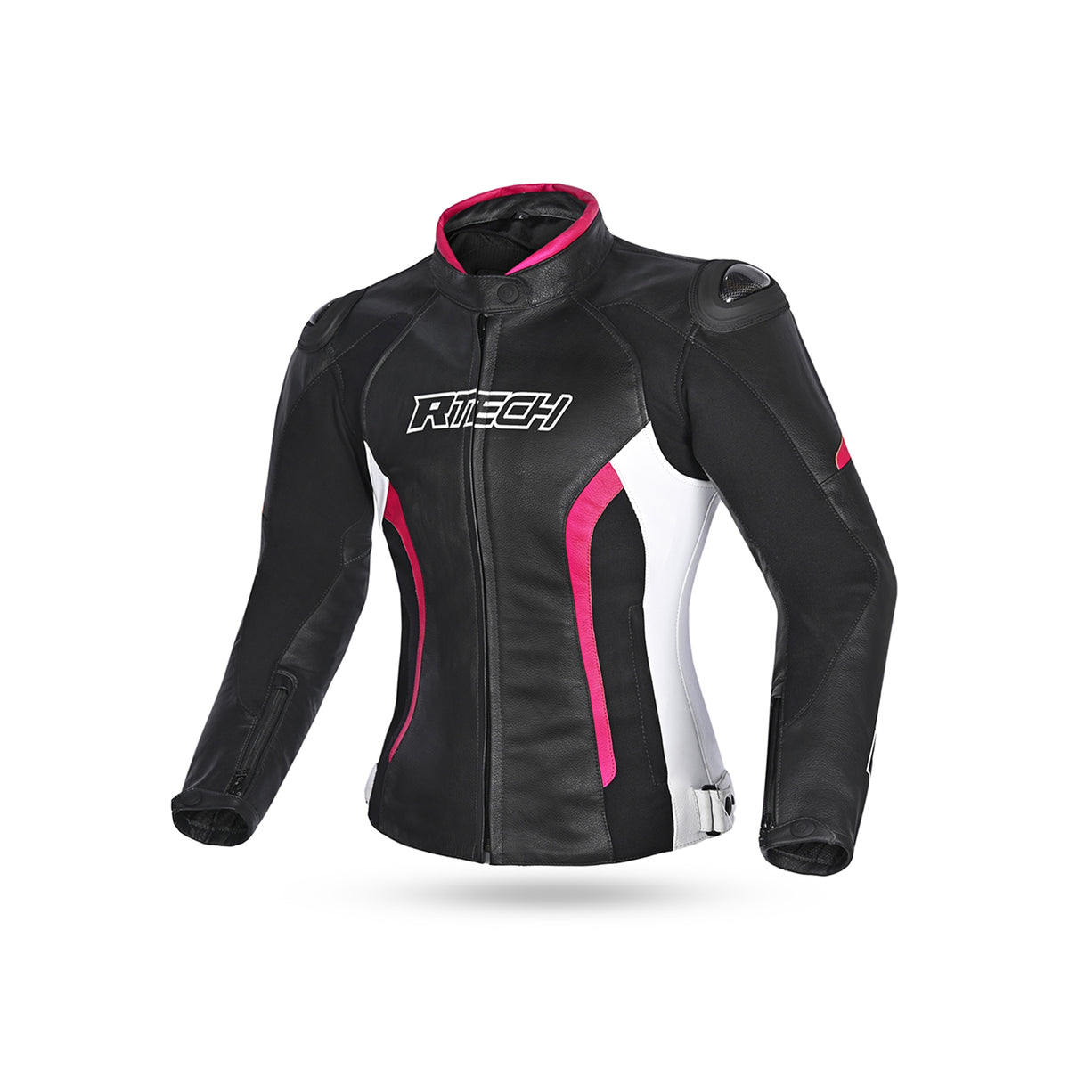 R-TECH - Chaqueta Tom Rider Lady Negro/Blanco/Fuschia