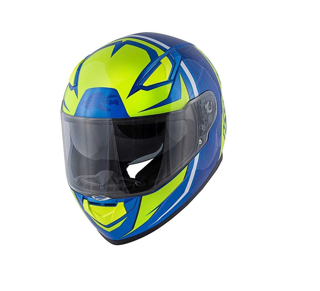 KAPPA KV41 Dallas Scraps Motocicleta Cara Completa Casco Azul Amarillo - CASCO