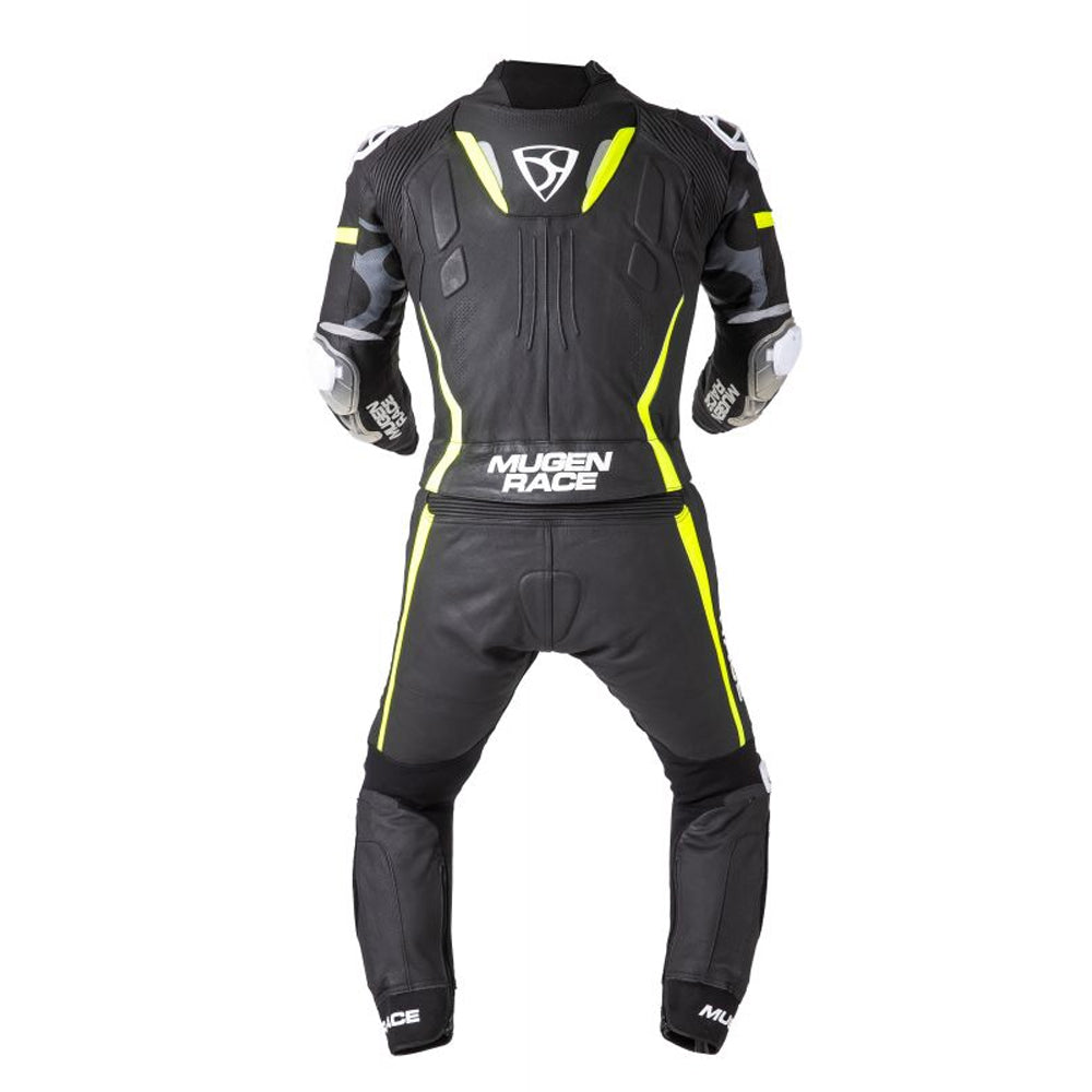 MUGENRACE MNR-1911 Traje Cuero Mucho Negro Amarillo Blanco - Mono